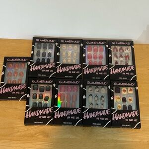 Glamermaid Handmade Press on Nail Lot w/Christmas & Fall Nails x9